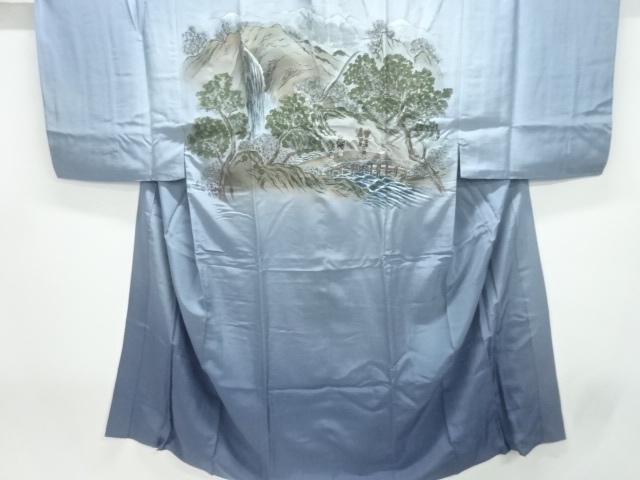 JAPANESE KIMONO / ANTIQUE MENS JUBAN / SILK / SCENERY